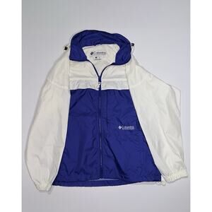 VTG Columbia Sportswear Women Sz Small Colorblock Windbreaker 80s 90s Blue White